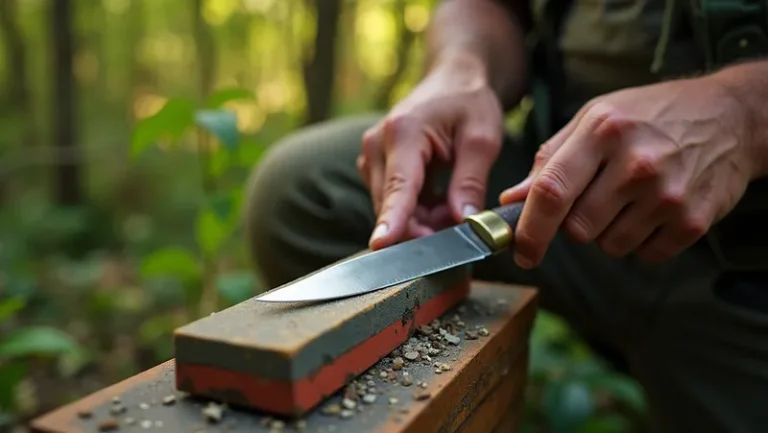 como afilar un cuchillo de caza